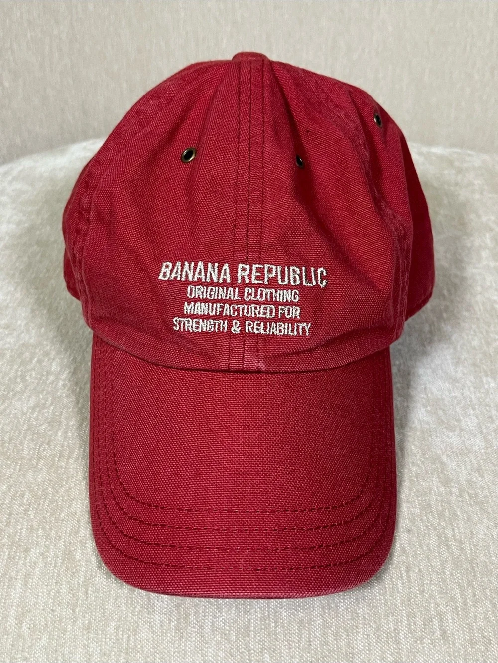 Banana Republic Men's Maroon Embroidered Cotton Cap